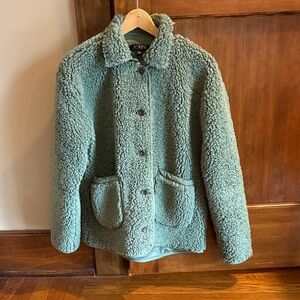 J. Crew Green Sherpa Jacket